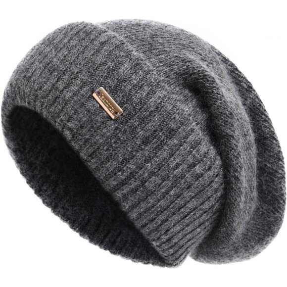 Accessories - Cashmere Slouchy Beanies for Women Winter Lightweight Girls Wool Knit